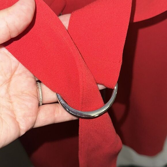 Antonio Melani 12 Red Sleveless Front Zip Belted Suiting Sheath Dress - Picture 6 of 11